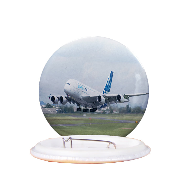 Departing Airbus A380 with Original Livery Designed Pins