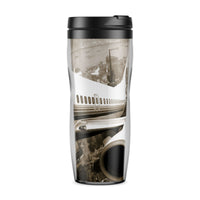 Thumbnail for Departing Aircraft & City Scene behind Designed Travel Mugs
