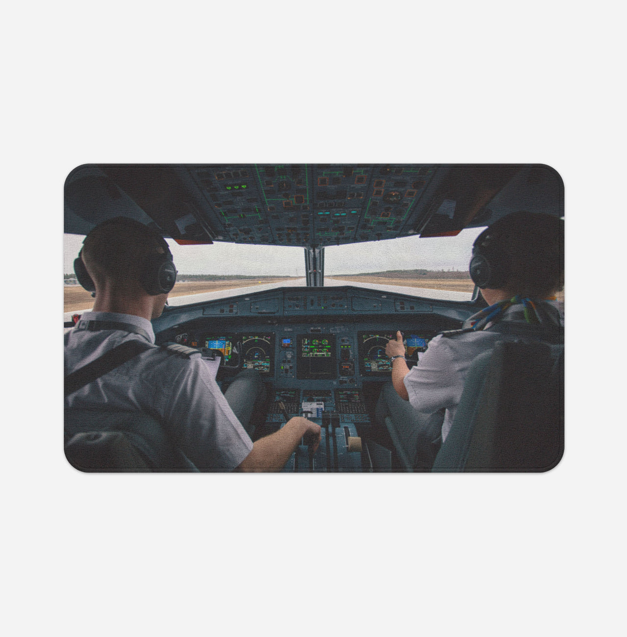 Departing Aircraft's Cockpit Designed Bath Mats