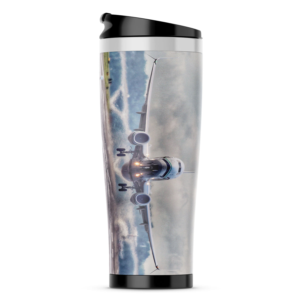 Departing Boeing 737 Designed Travel Mugs