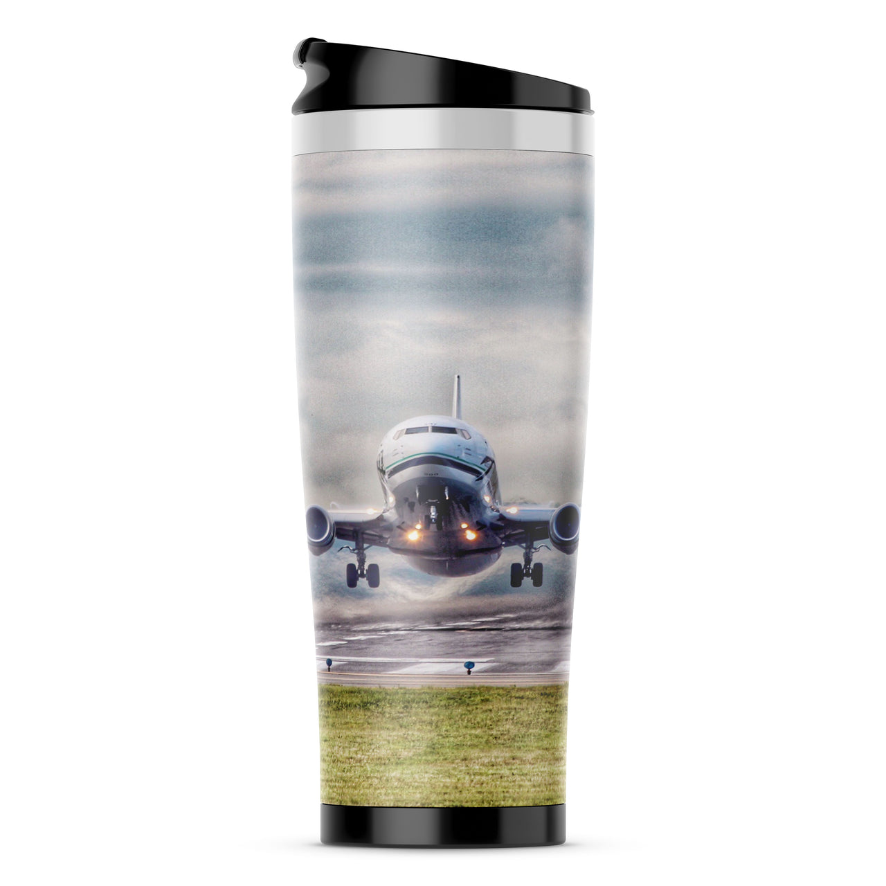 Departing Boeing 737 Designed Travel Mugs
