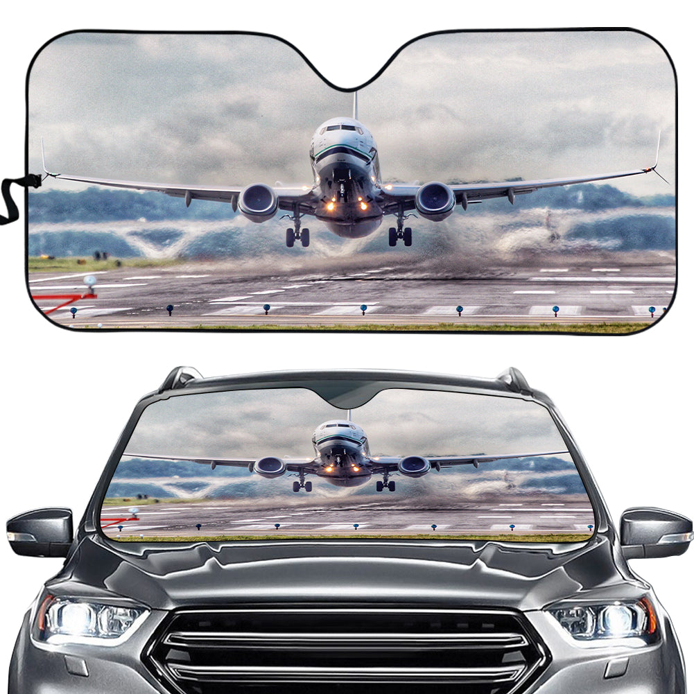 Departing Boeing 737 Designed Car Sun Shade
