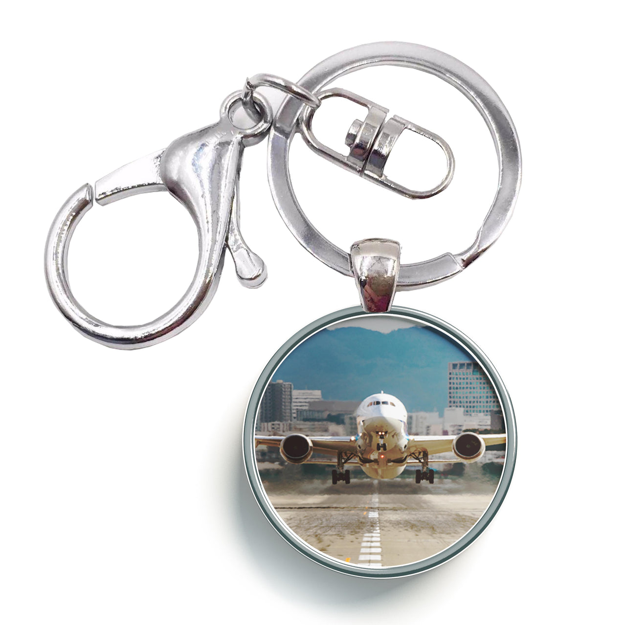 Departing Boeing 787 Dreamliner Designed Circle Key Chains