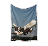 Thumbnail for Departing Emirates A380 Designed Bed Blankets & Covers