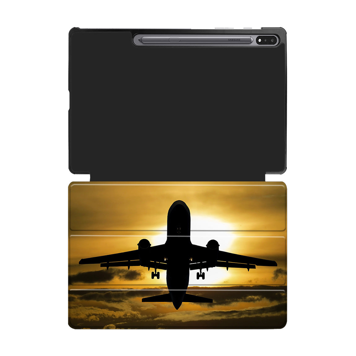 Departing Passanger Jet During Sunset Designed Samsung Tablet Cases