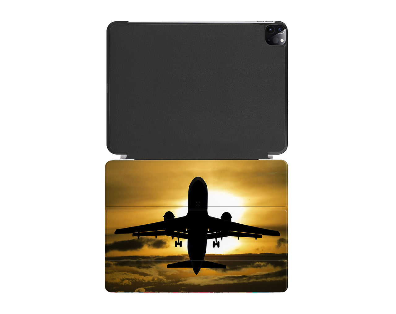 Departing Passanger Jet During Sunset Designed iPad Cases