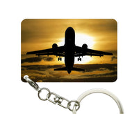 Thumbnail for Departing Passanger Jet During Sunset Designed Key Chains