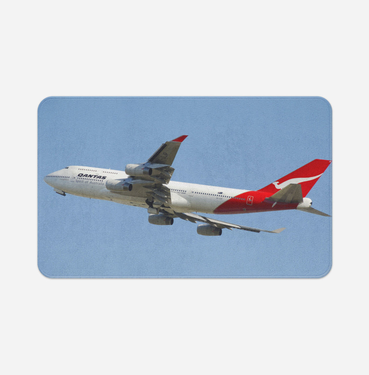 Departing Qantas Boeing 747 Designed Bath Mats