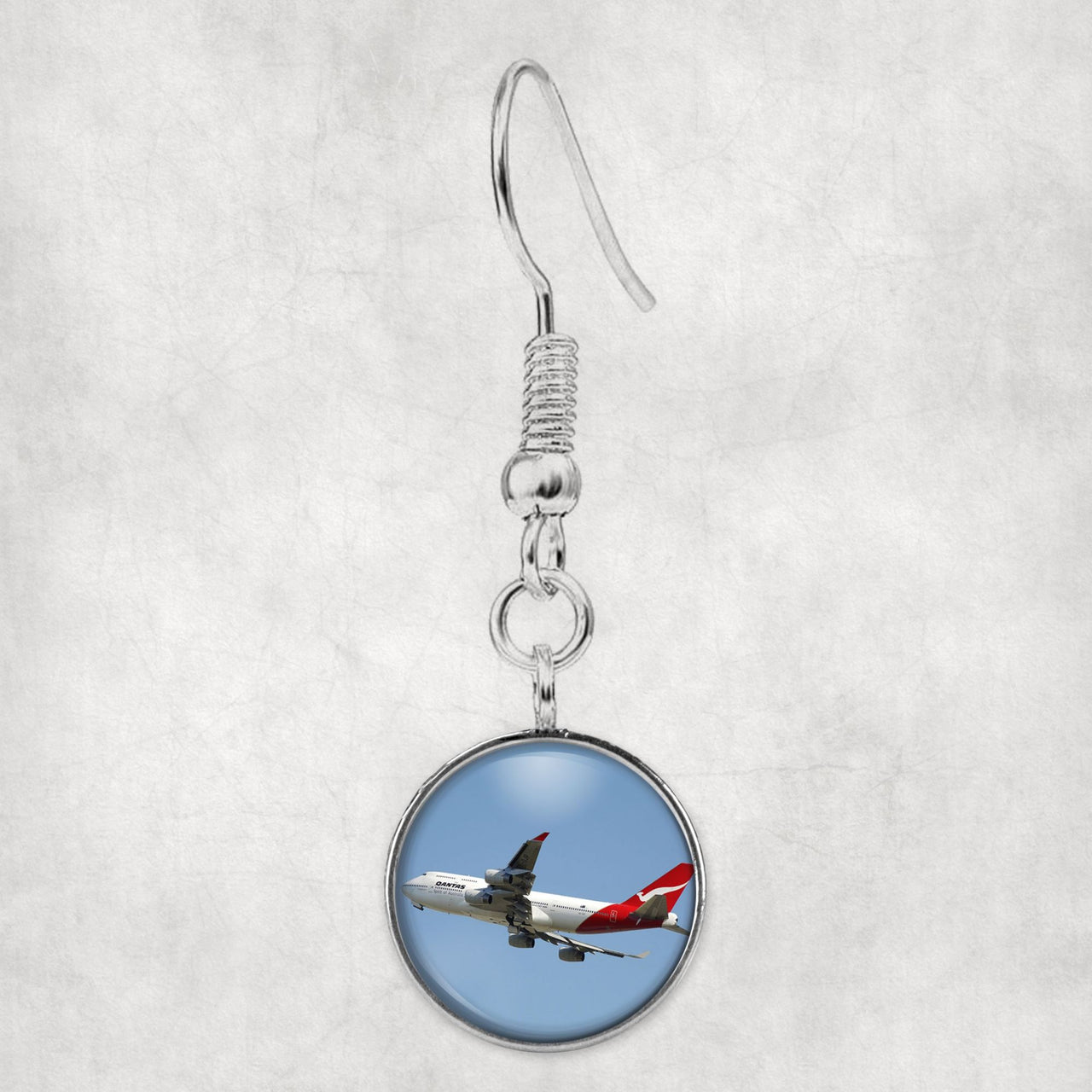Departing Qantas Boeing 747 Designed Earrings