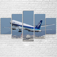 Thumbnail for Departing ANA's Boeing 767 Printed Multiple Canvas Poster Aviation Shop 