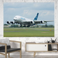 Thumbnail for Departing Airbus A380 with Original Livery Printed Canvas Posters (1 Piece) Aviation Shop 