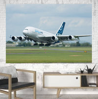 Thumbnail for Departing Airbus A380 with Original Livery Printed Canvas Posters (1 Piece) Aviation Shop 