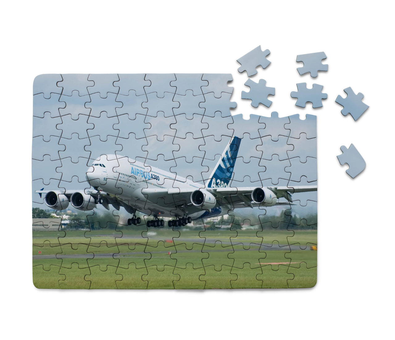 Departing Airbus A380 with Original Livery Printed Puzzles Aviation Shop 