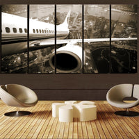 Thumbnail for Departing Aircraft & City Scene behind Printed Canvas Prints (5 Pieces)
