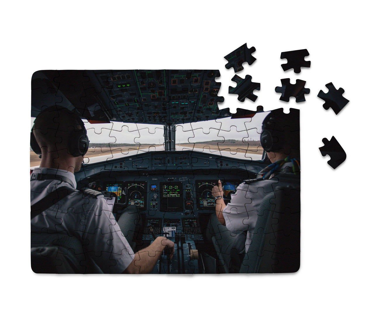 Departing Aircraft's Cockpit Printed Puzzles Aviation Shop 