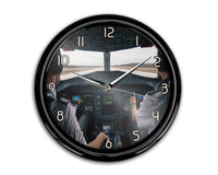 Thumbnail for Departing Aircraft's Cockpit Printed Wall Clocks Aviation Shop 