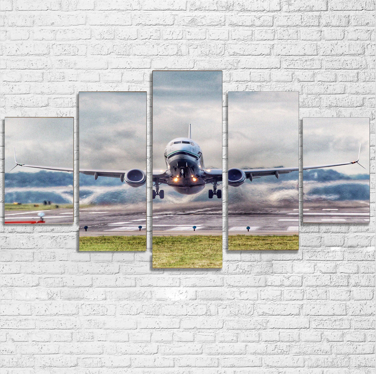 Departing Boeing 737 Printed Multiple Canvas Poster Aviation Shop 