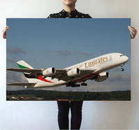 Thumbnail for Departing Emirates A380 Printed Posters Aviation Shop 