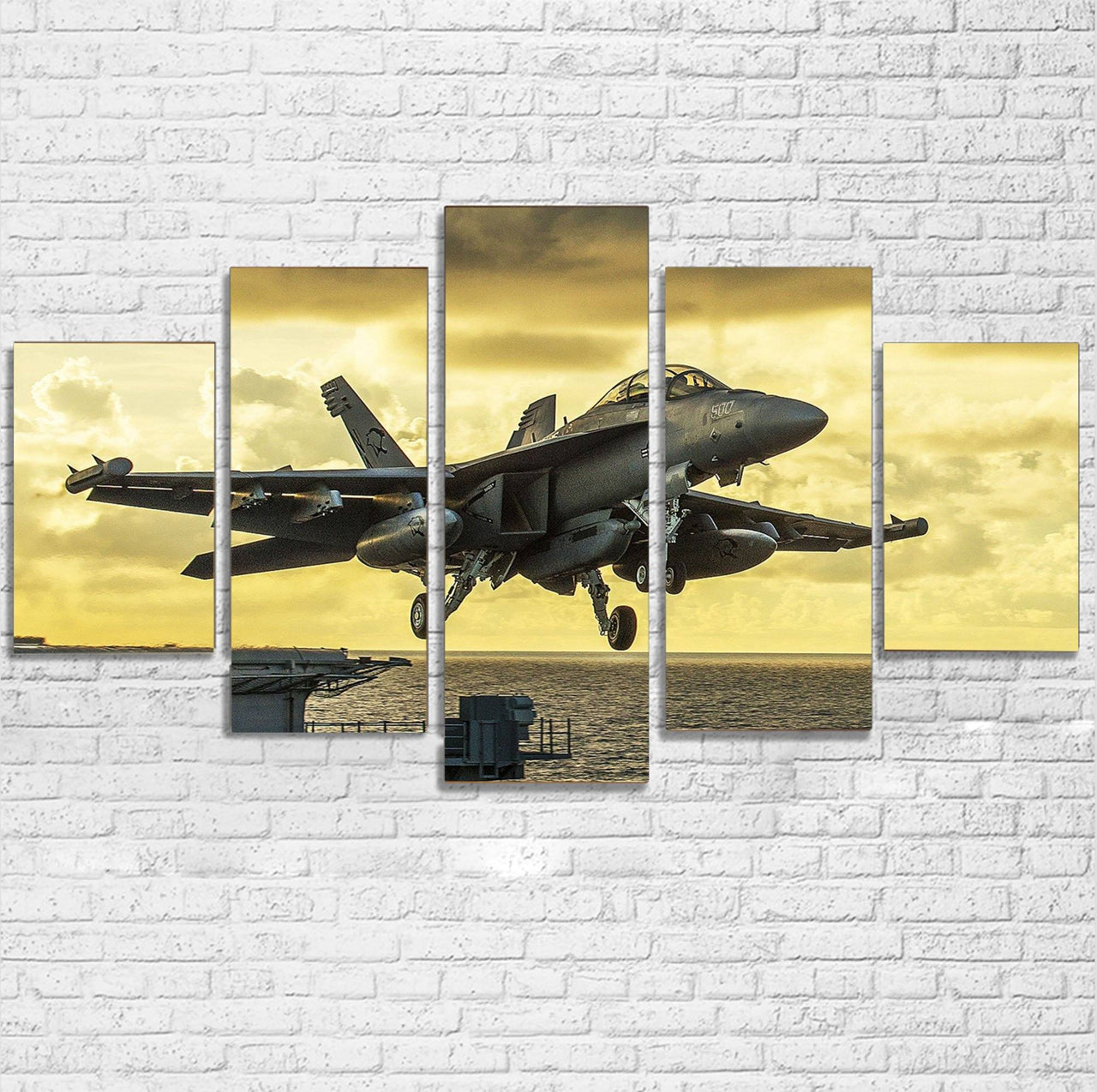 Departing Jet Aircraft Printed Multiple Canvas Poster Aviation Shop 