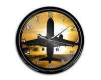 Thumbnail for Departing Passanger Jet During Sunset Printed Wall Clocks Aviation Shop 