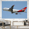 Departing Qantas Boeing 747 Printed Canvas Posters (1 Piece) Aviation Shop 