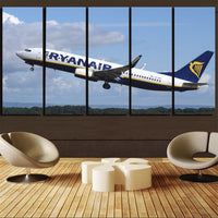 Thumbnail for Departing Ryanair's Boeing 737 Printed Canvas Prints (5 Pieces) Aviation Shop 