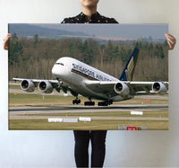 Thumbnail for Departing Singapore Airlines A380 Printed Posters Aviation Shop 