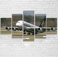 Thumbnail for Departing Singapore Airlines A380 Printed Multiple Canvas Poster Aviation Shop 