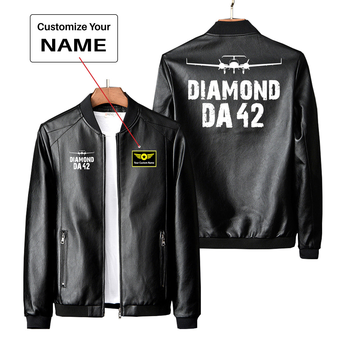 Diamond DA42 & Plane Designed PU Leather Jackets