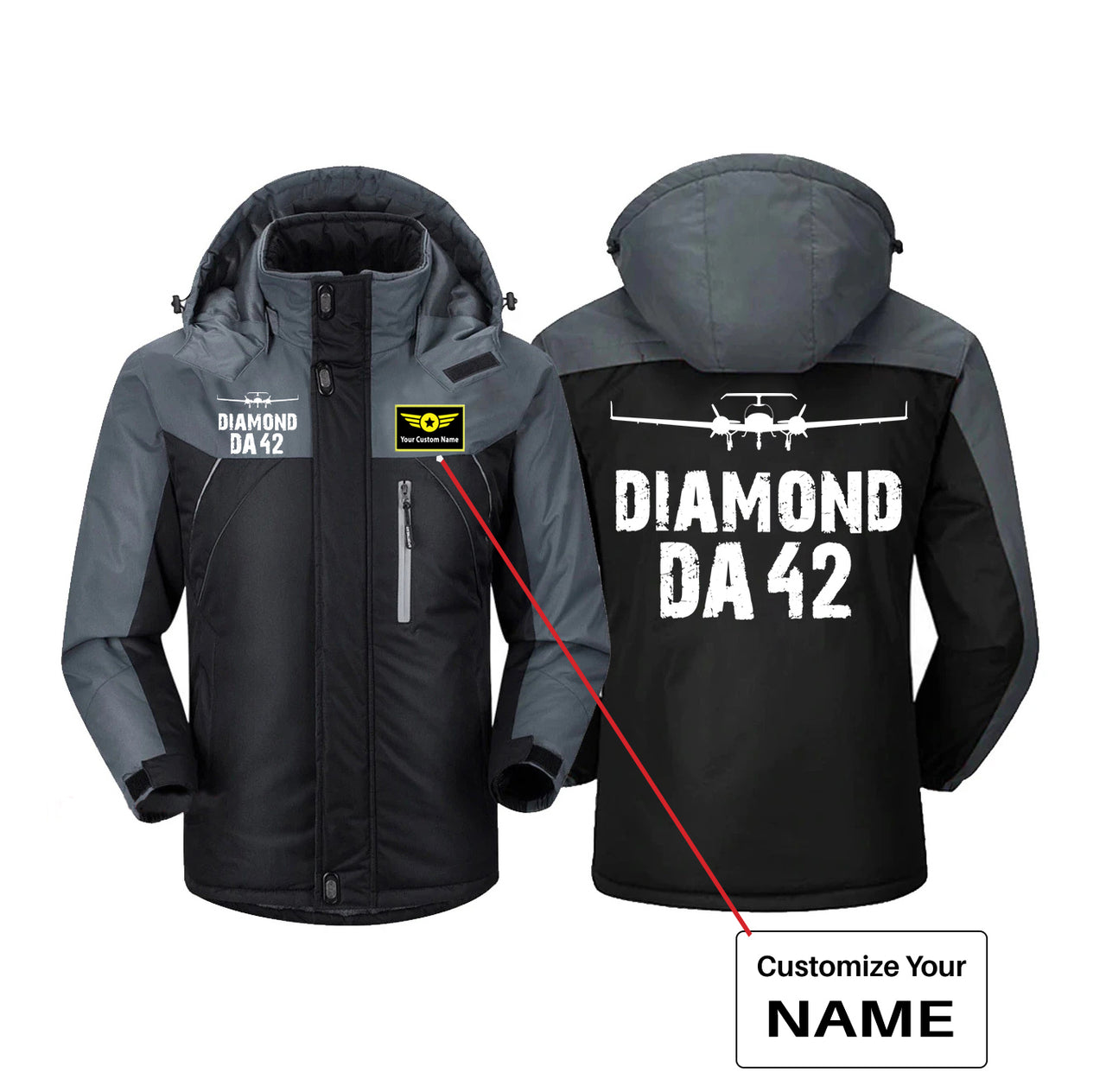Diamond DA42 & Plane Designed Thick Winter Jackets