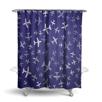 Thumbnail for Different Sizes Seamless Airplanes Designed Shower Curtains