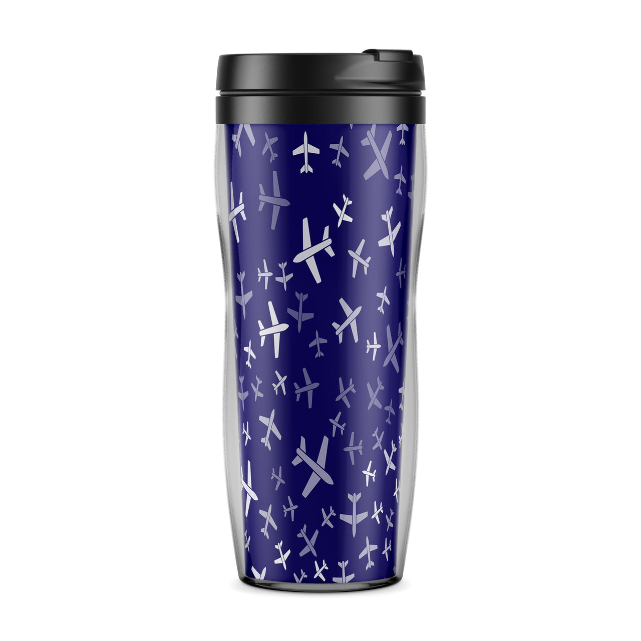 Different Sizes Seamless Airplanes Designed Travel Mugs