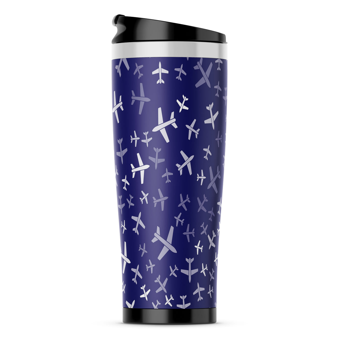 Different Sizes Seamless Airplanes Designed Travel Mugs