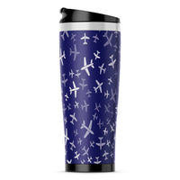 Thumbnail for Different Sizes Seamless Airplanes Designed Travel Mugs