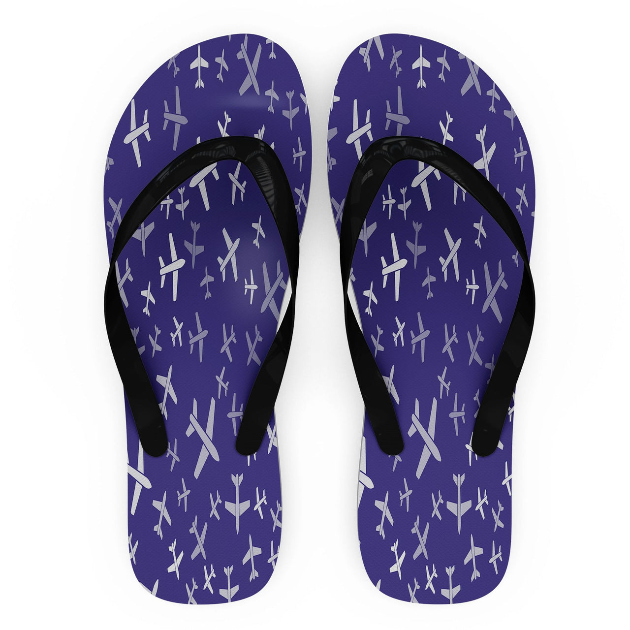 Different Sizes Seamless Airplanes Designed Slippers (Flip Flops)