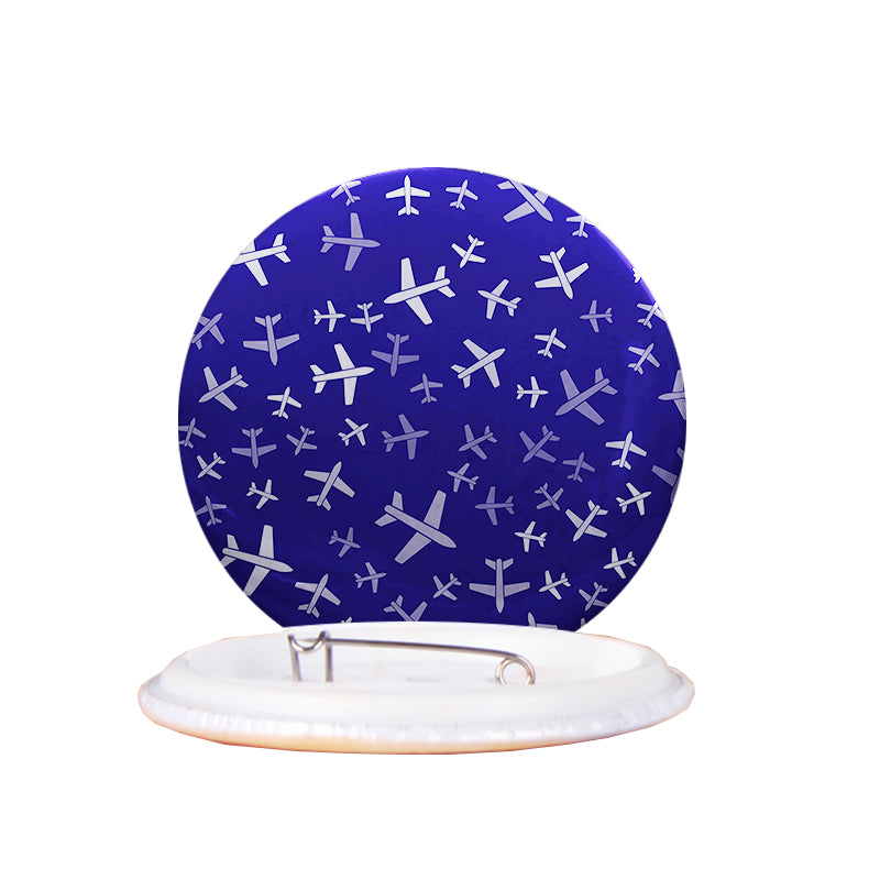 Different Sizes Seamless Airplanes Designed Pins