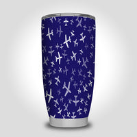 Thumbnail for Different Sizes Seamless Airplanes Designed Tumbler Travel Mugs
