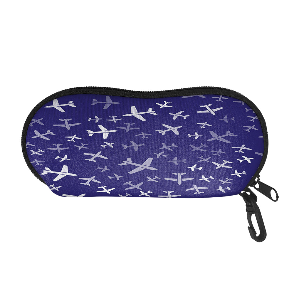 Different Sizes Seamless Airplanes Designed Glasses Bag