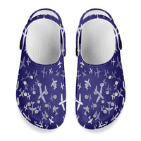 Thumbnail for Different Sizes Seamless Airplanes Designed Hole Shoes & Slippers (WOMEN)