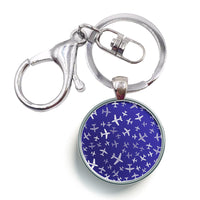 Thumbnail for Different Sizes Seamless Airplanes Designed Circle Key Chains