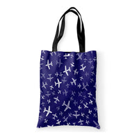 Thumbnail for Different Sizes Seamless Airplanes Designed Tote Bags