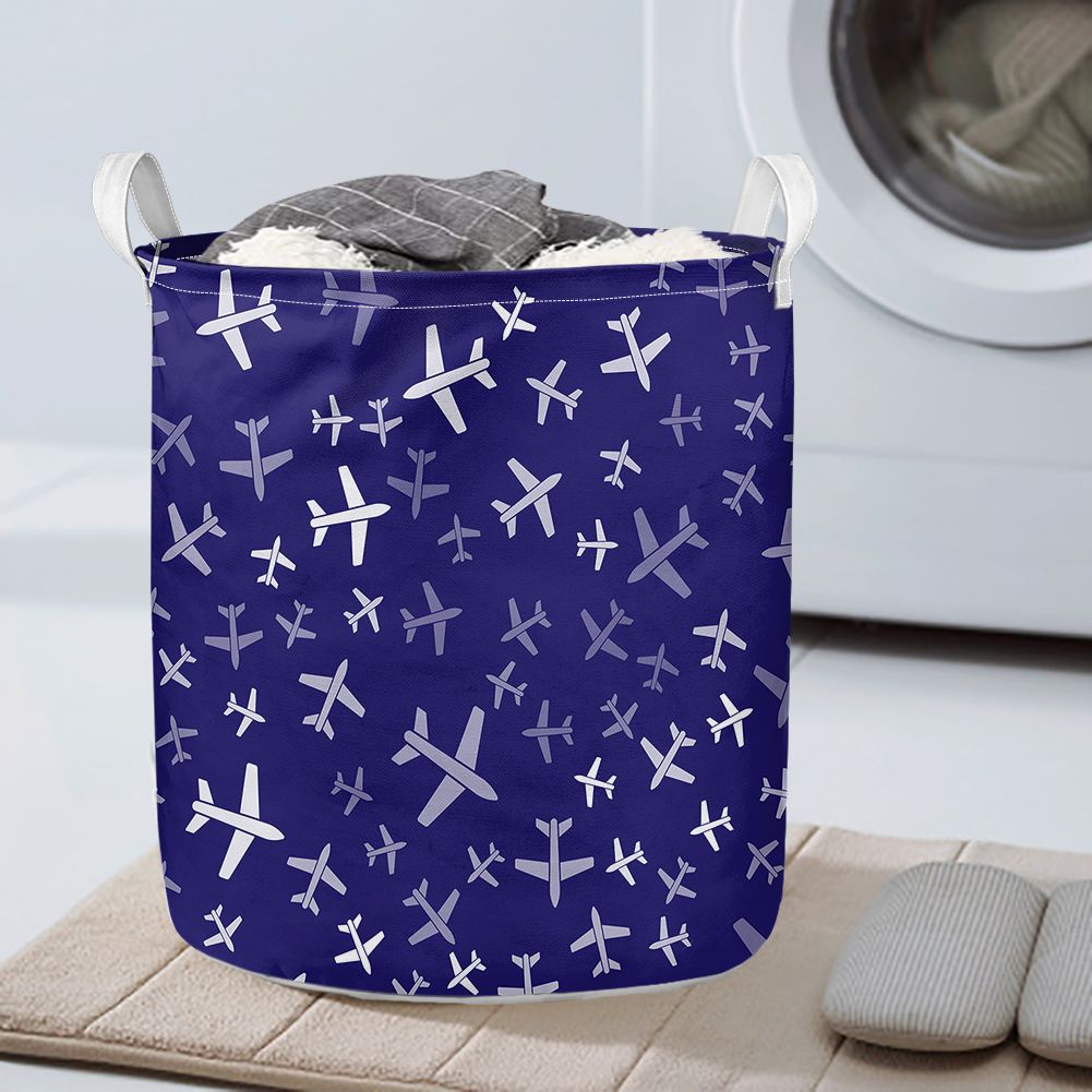 Different Sizes Seamless Airplanes Designed Laundry Baskets