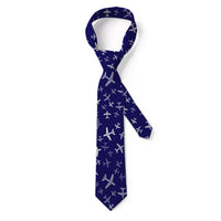 Thumbnail for Different Sizes Seamless Airplanes aviation design on premium silk blend tie.