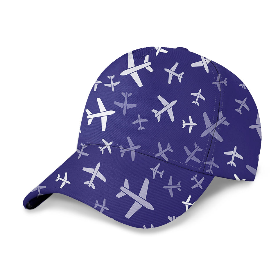 Different Sizes Seamless Airplanes Designed 3D Peaked Cap