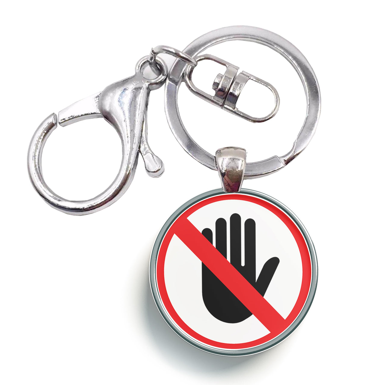Don't Touch Please Designed Circle Key Chains