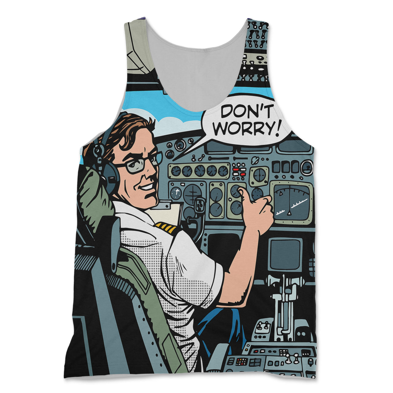 Don't Worry Thumb Up Captain Designed 3D Tank Tops
