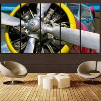 Thumbnail for Double-Decker Airplane's Propeller Printed Canvas Prints (5 Pieces) Aviation Shop 