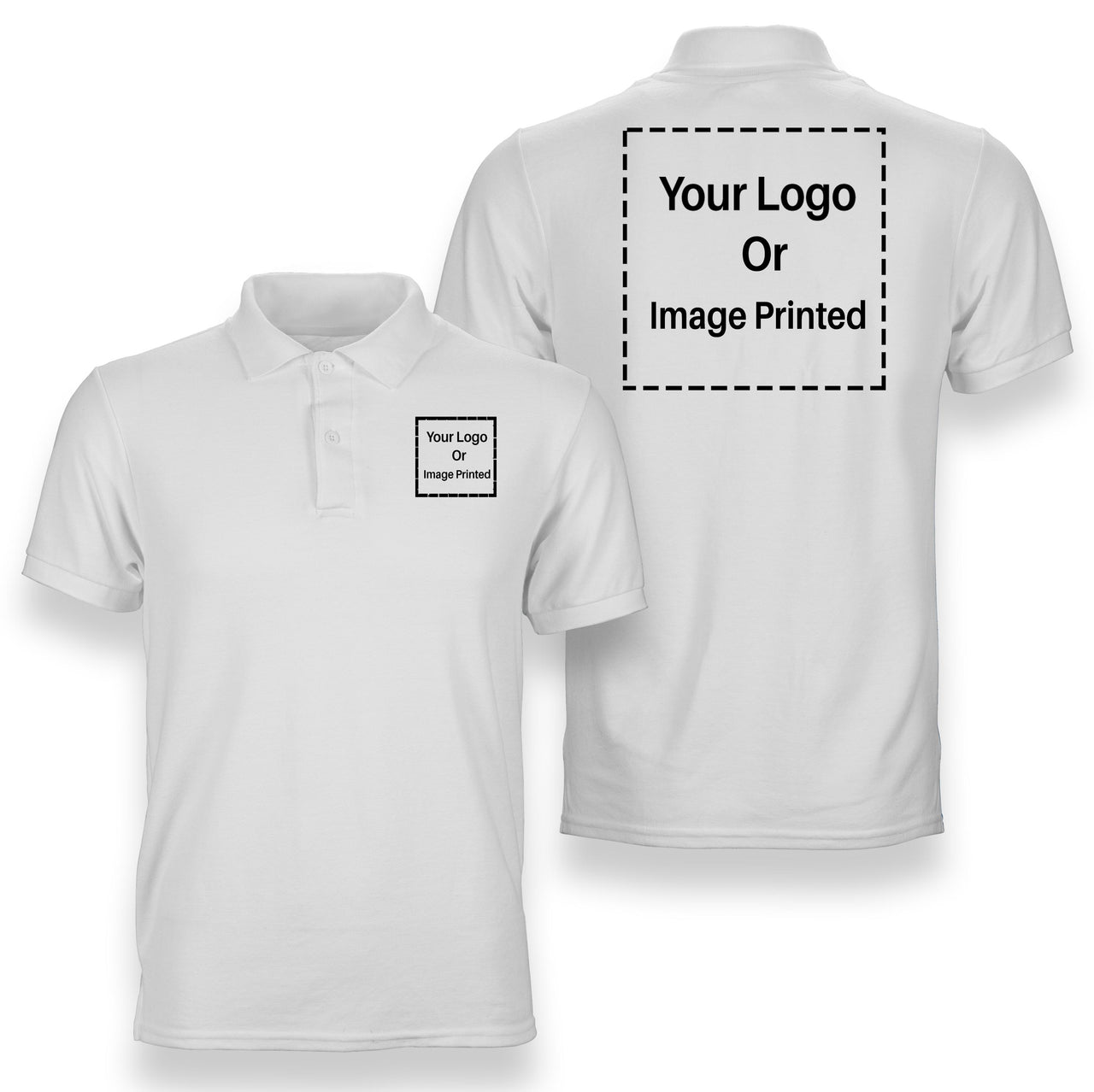 Custom Double Logo Designed Polo T-Shirts