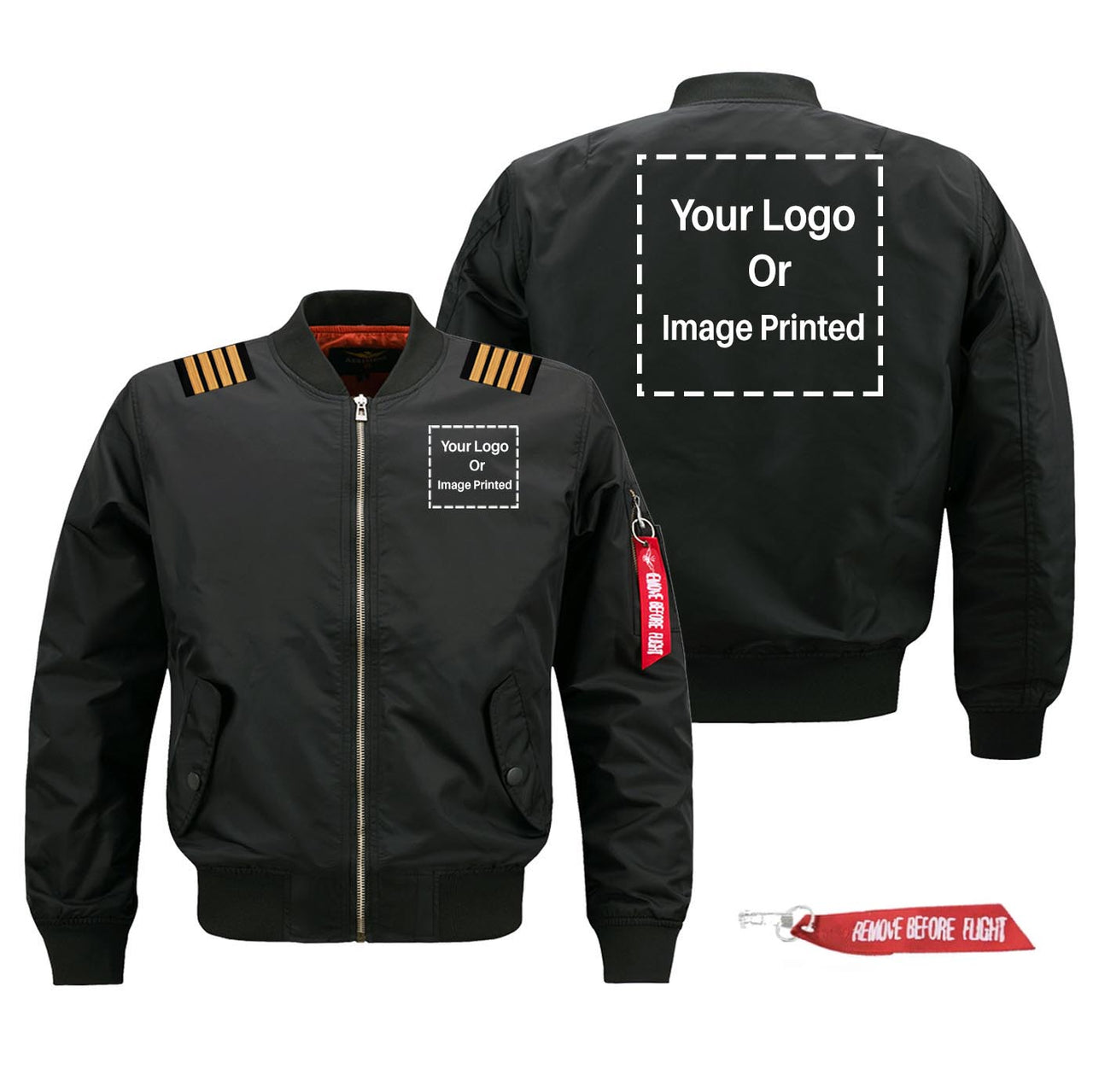 Custom Double LOGO & EPAULETTES Designed Pilot Jackets