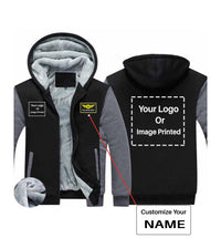 Thumbnail for Double-Side Logos + Name (Special Badge) Designed Zipped Sweatshirts